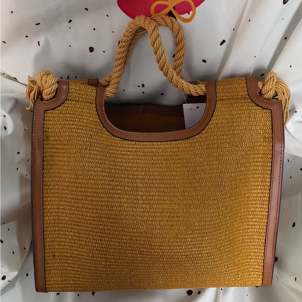 Marni Mustard Woven Tote with Braided Fringe - Picture 2 of 13